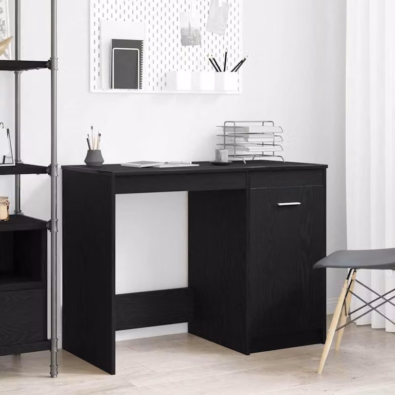 Maison Exclusive - Scrivania effetto rovere nero 100 x 50 x 76 cm