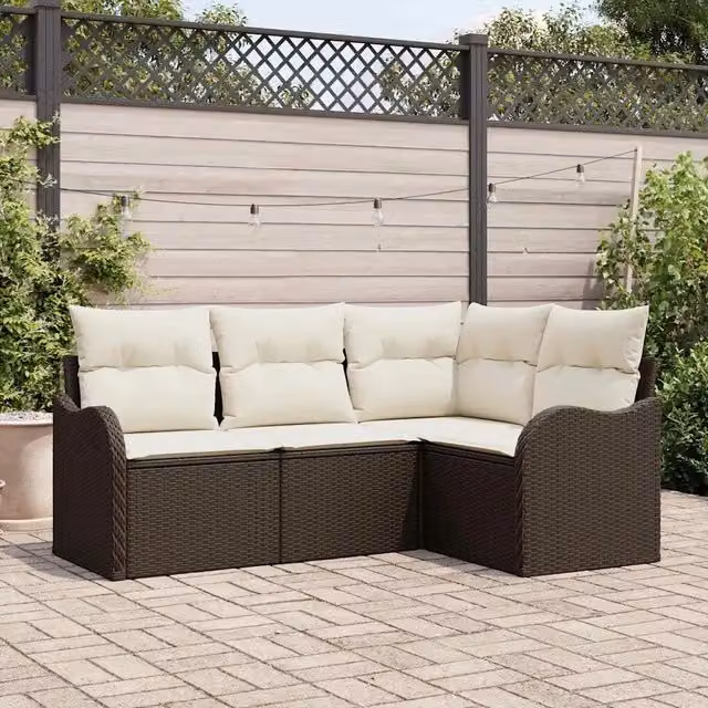 Set Divano da Giardino Marrone polyrattan 3345678