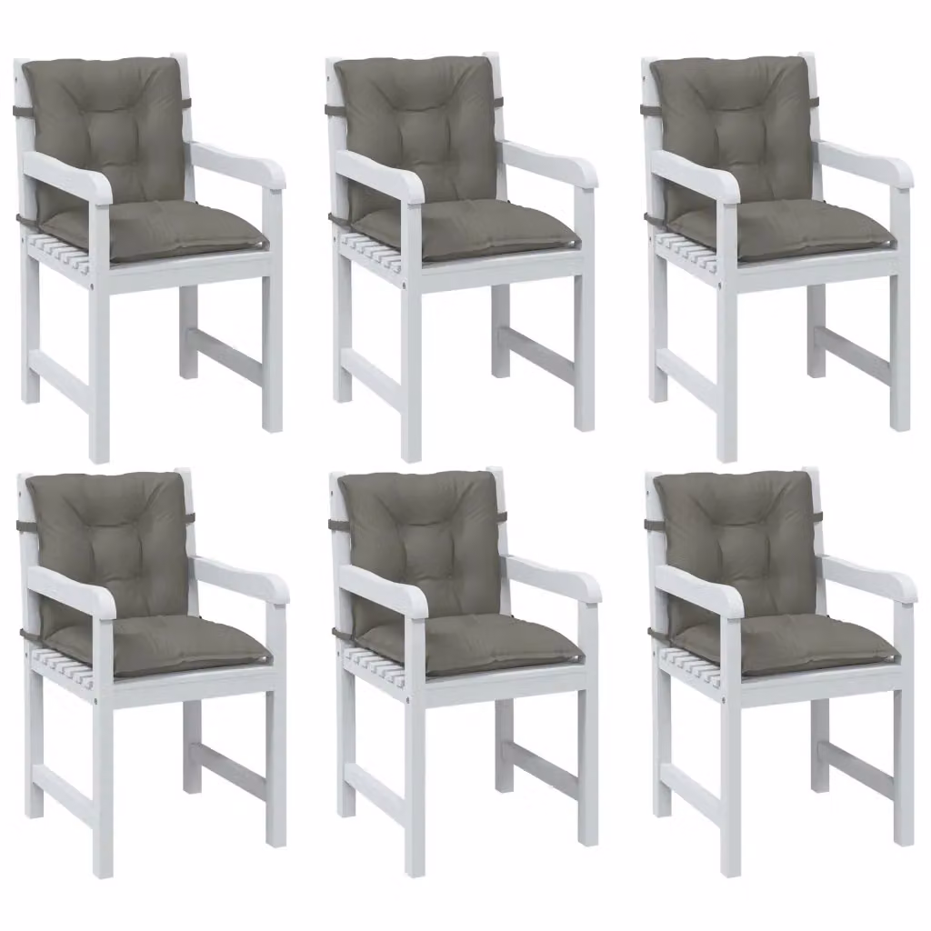 Set di 6 cuscini per sedia vidaXL in poliestere, colore grigio mélange, L 100 cm x P 50 cm x H 7 cm