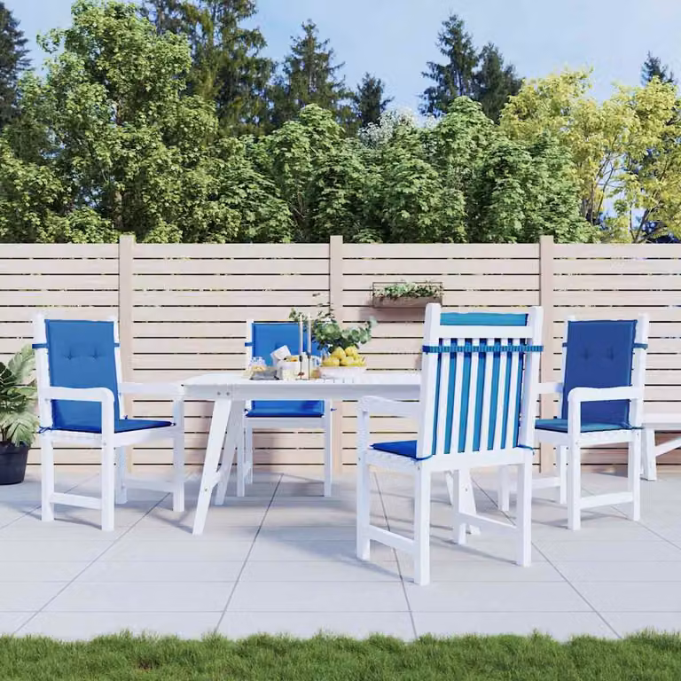Set di 4 cuscini per sedia vidaXL in tessuto Oxford blu, impermeabili e traspiranti, L 100 cm x P 50 cm x H 3 cm