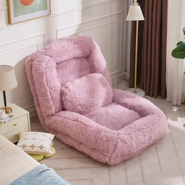 Poltrona reclinabile da pavimento Mivray rosa per adulti ideale per gaming, lettura e relax