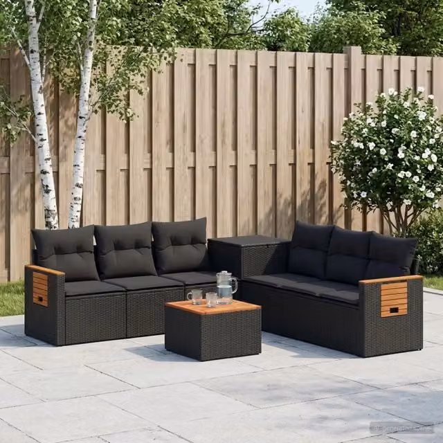 Set di divani 8 pz Nero 55 x 55 x 37 cm 3448584