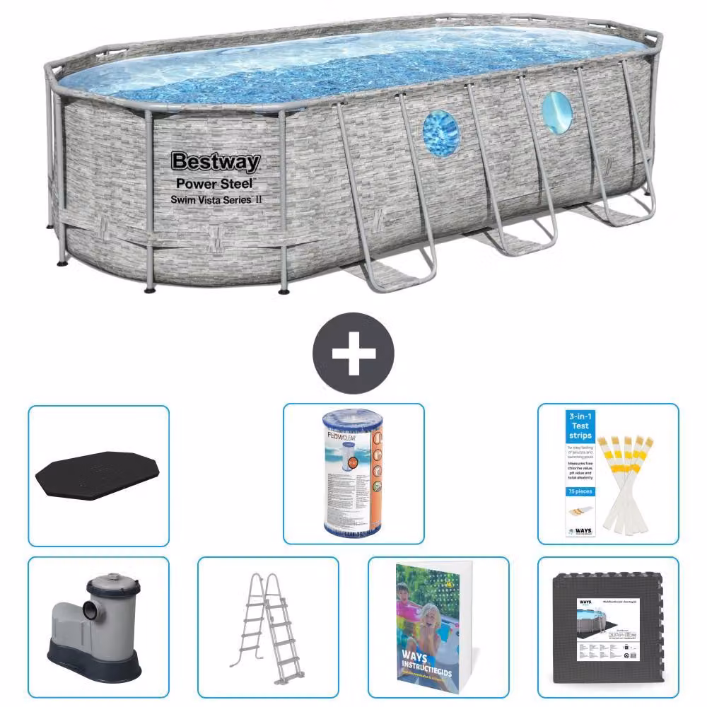Bestway Power Steel, piscina ovale - 549x274x122 cm - composta da 6 parti, modello S563