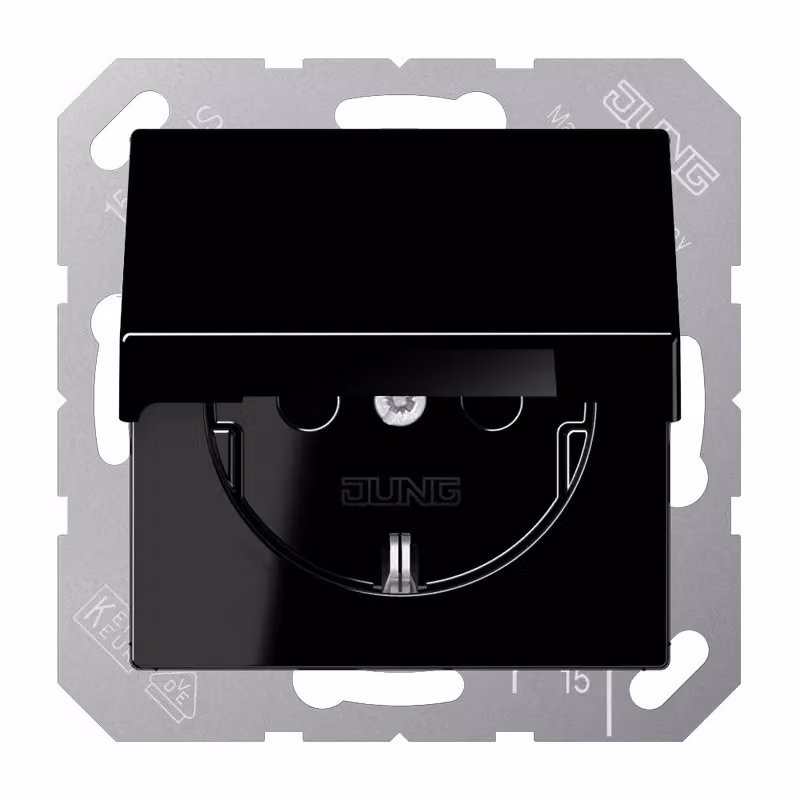 Jung A1521BFKLSW Presa SCHUKO® con sportello ribaltabile