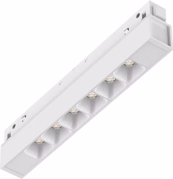 Supporto Lineare Binario Ego in Alluminio Bianco con LED da 7W 3000K Luce Calda Dimmabile e Sistema Magnetico
