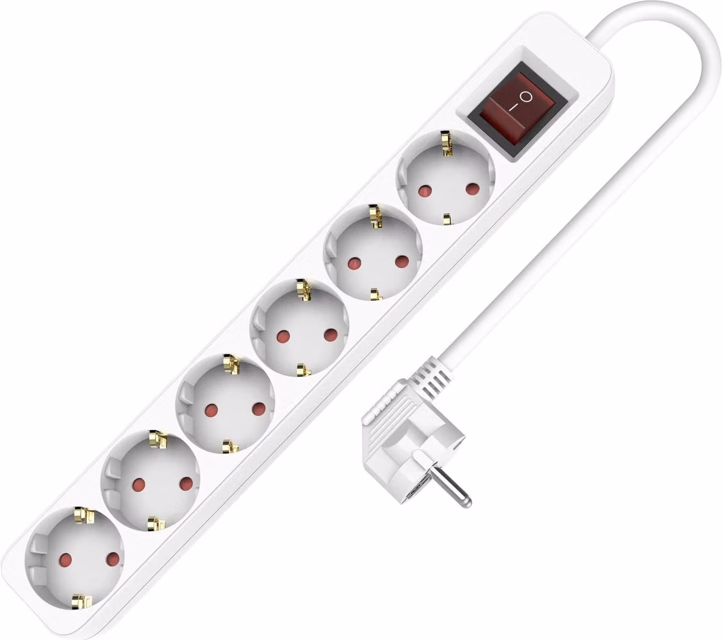 Presa di corrente a 6 vie Schuko 250V 16A 3m con interruttore