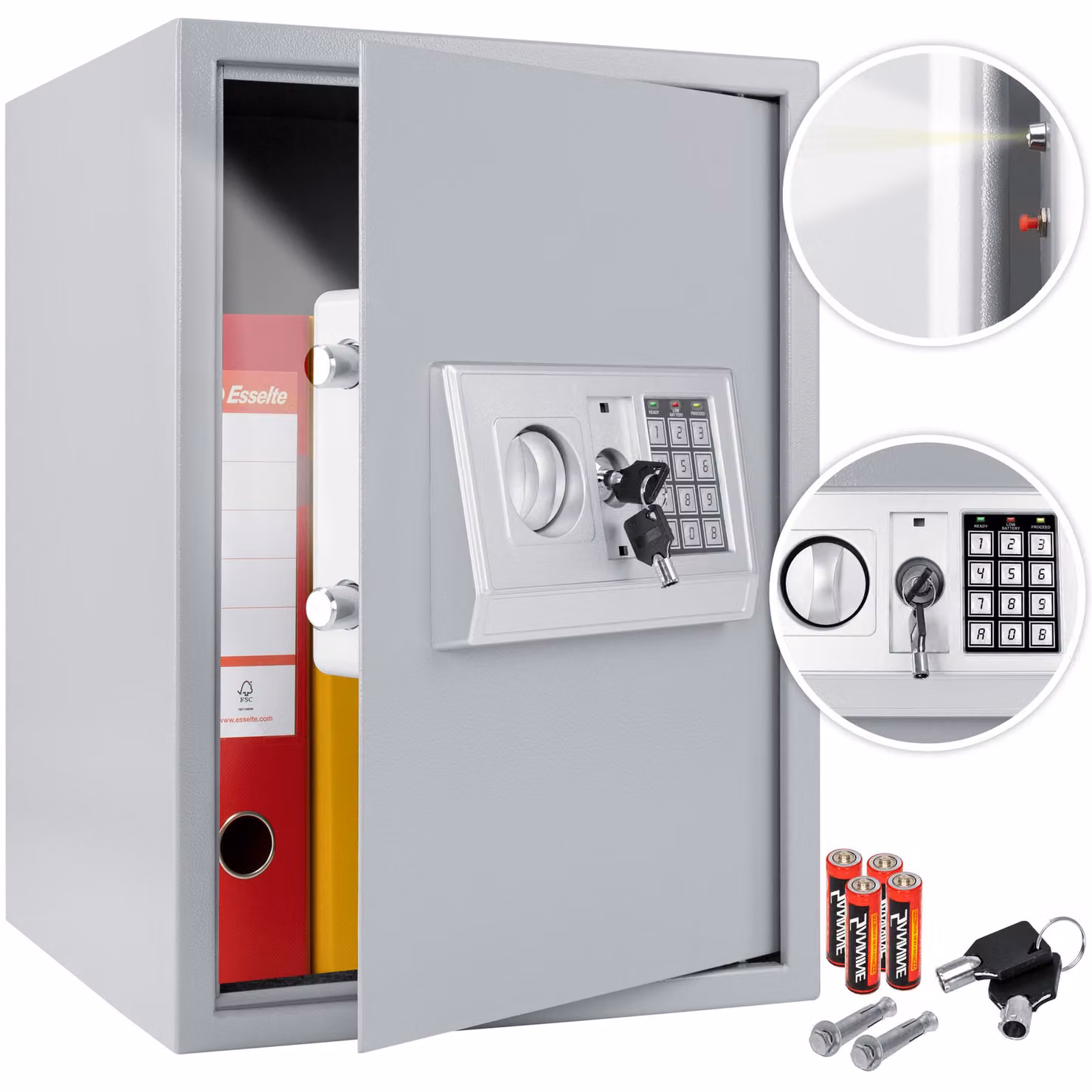 KESSER® Cassaforte elettronica da parete, dimensioni 50x35x34,5 cm