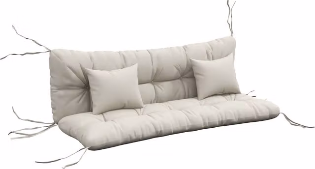 Set di 4 cuscini da giardino Outsunny per schienale e seduta in poliestere, colore beige