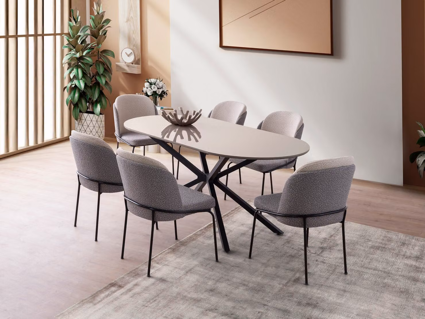 Skye Decor, Aura - 3011, Tavoli da pranzo, Moka chiaro, MDF, 180 x 79 x 90 cm