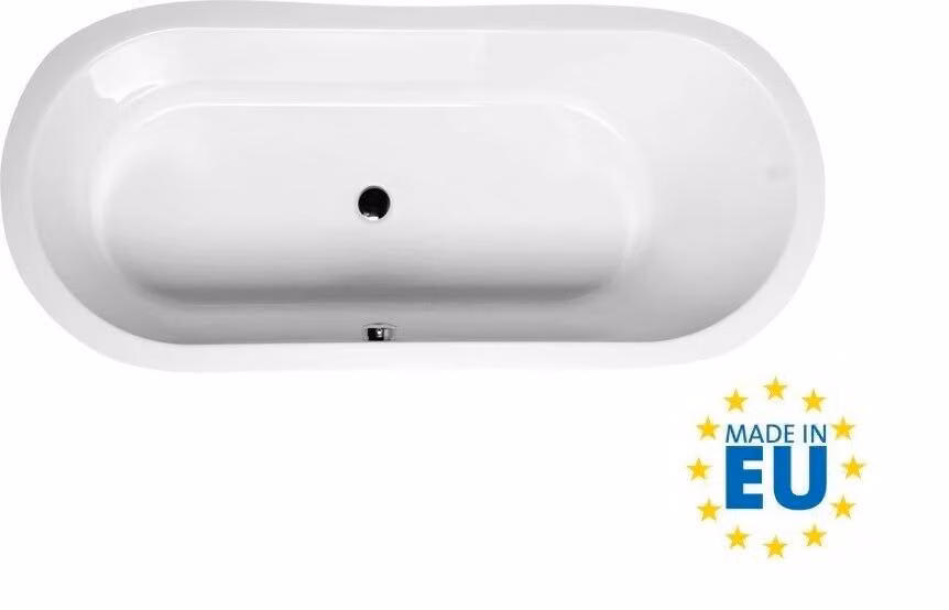 Vasca da incasso ovale 165 x 75 x 64 cm, ASTRA Acrilico 255 L