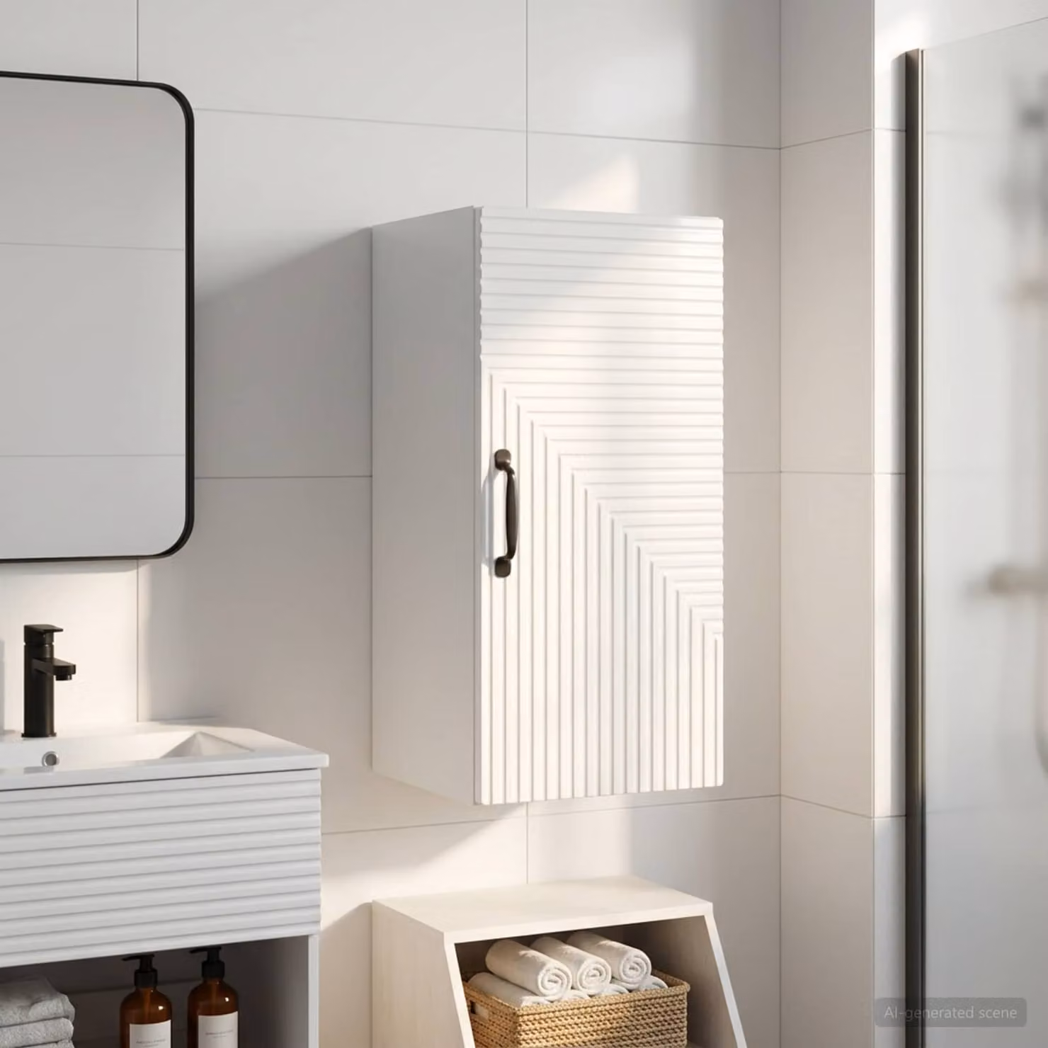 Armadio da bagno a muro vidaXL HAARLEM Bianco Lucido L: 30 cm, P: 31 cm, H: 59 cm