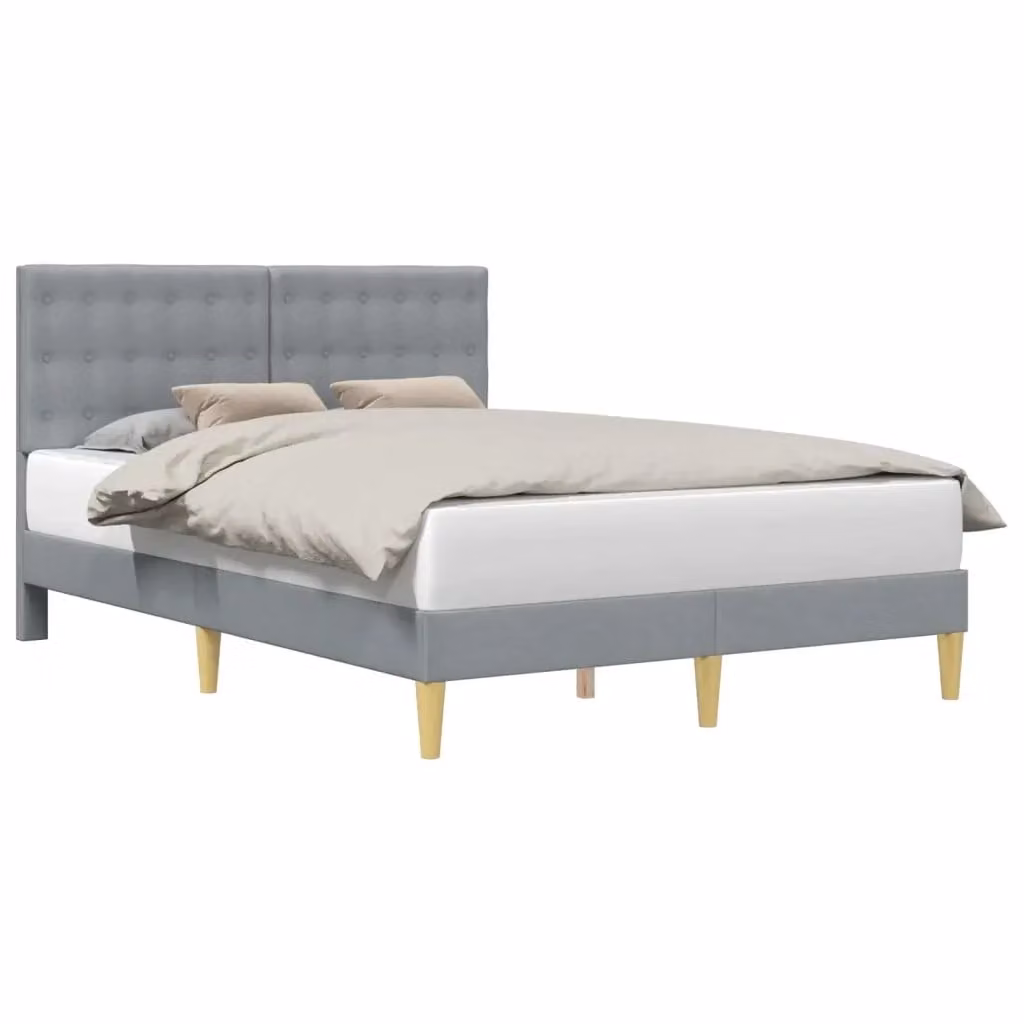 Struttura letto con giroletto in tessuto grigio L/P/H: 160 x 200 x 96 cm – 2