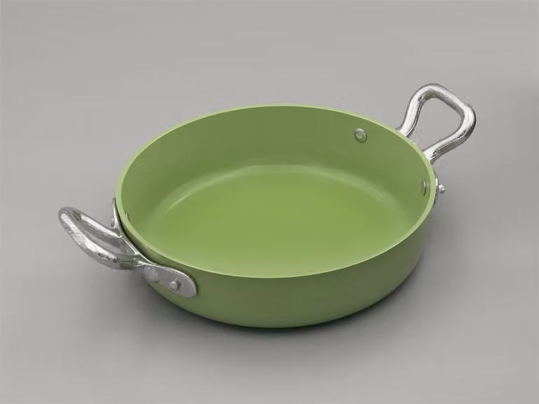 Tegamino 1932 in alluminio, verde, due maniglie, diam. 16cm