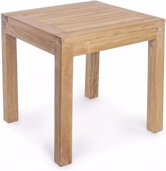 Tavolino quadrato in legno di teak marrone GIORDANOSHOP L/P/H: 50 x 50 x 50 cm