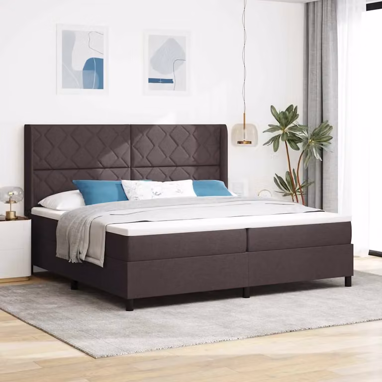 Letto ibrido vidaXL con materasso in tessuto Marrone, L 200 x P 200 x H 280 cm