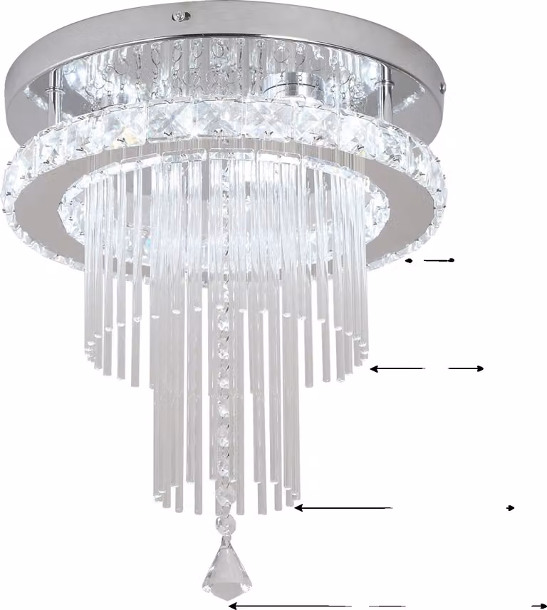 Lampada a sospensione LED Kristall, con controllo tramite telecomando, design elegante, diametro 30 cm, versatile