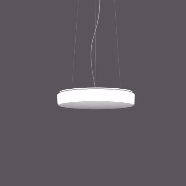 RZB Flat Polymero Kreis, 33 W, 3400 lm, 840, bianco, lampade a sospensione on/off, D 515 H 98, 126°, plastica (PMMA) opalina 311999.002.2