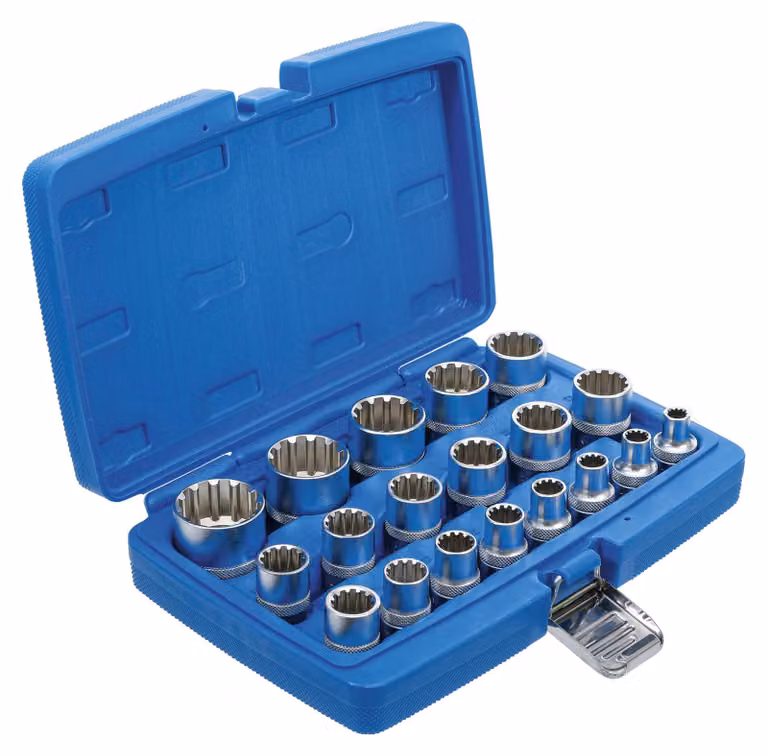 Set di chiavi a bussola BGS Gear Lock drive quadrato 12,5 mm (1/2") 19 pezzi - 2152