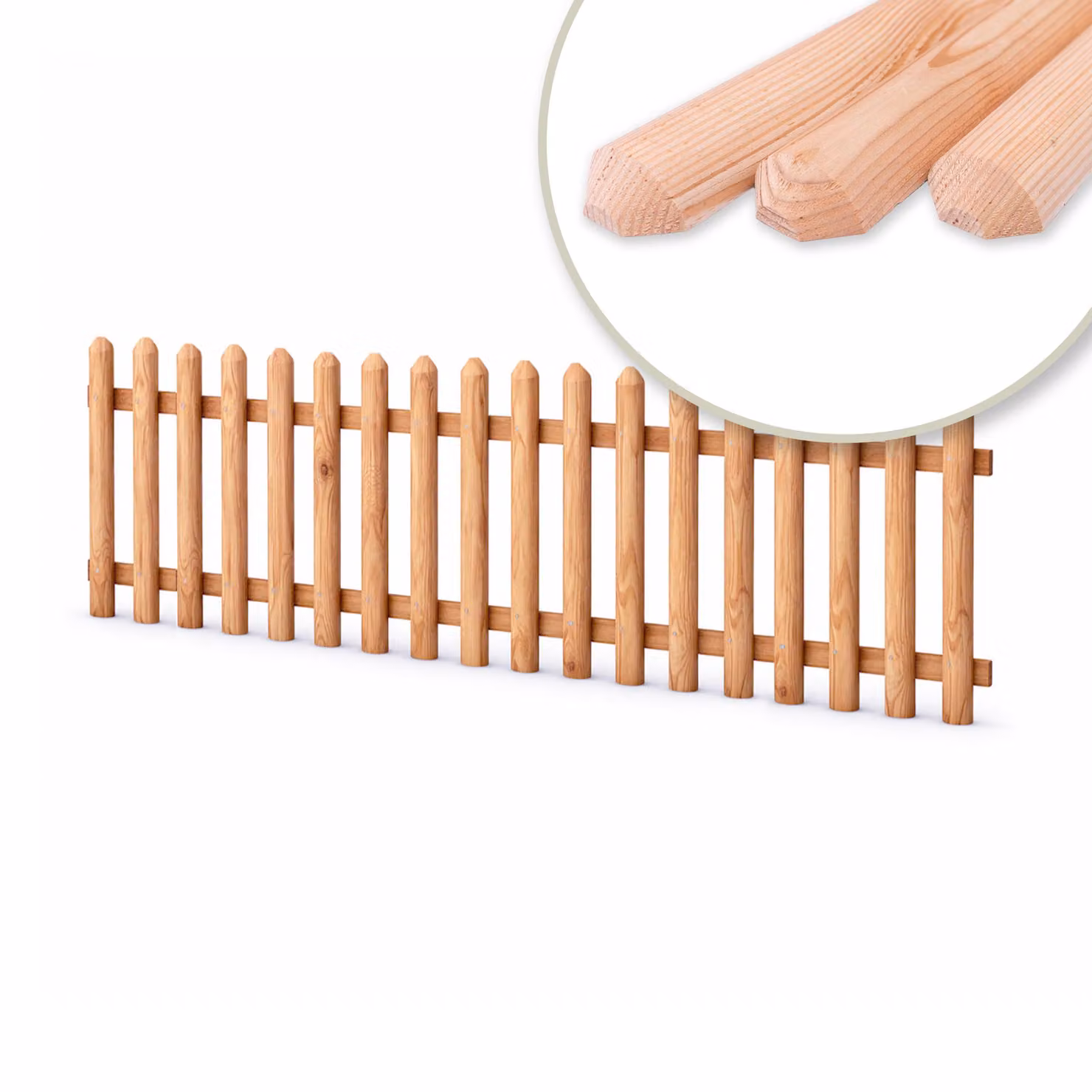 Pacchetto legno per recinzione da giardino Recinzione a doghe incl. viti Larghezza 180 cm Larice naturale Tipo C Altezza 60 cm