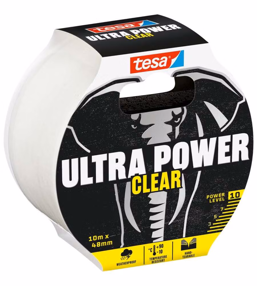 Tesa Nastro Riparazioni Ultra Power Clear Trasparente - 10m x 48 mm
