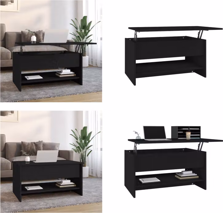 vidaXL Tavolino nero 80x50x40 cm in legno - Tavolino - Tavoli da caffè - Tavolino - Tavolo da divano
