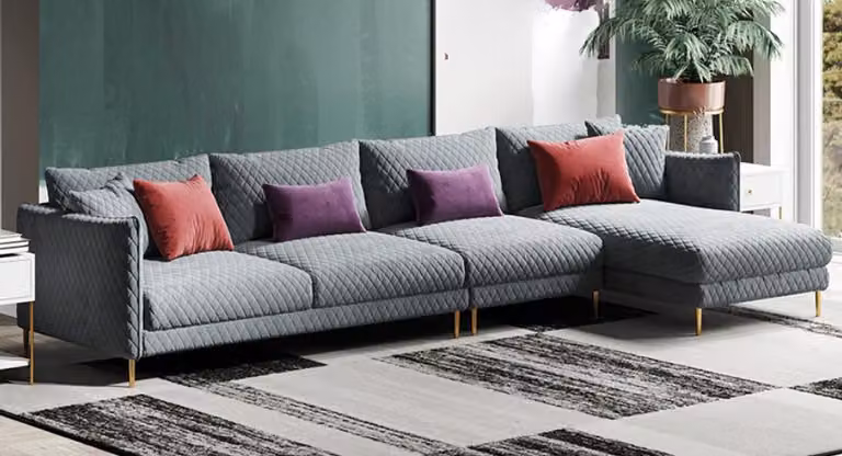 Textil Modern Relax Sitz Luxus Möbel Wohnlandschaft Ecksofa L-Form Polster Sofa