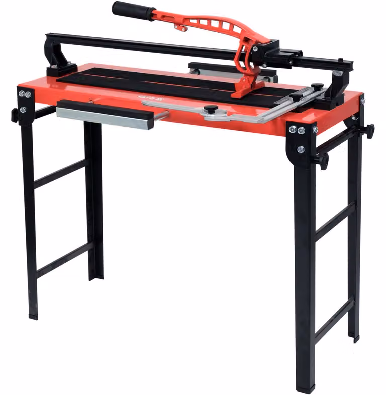 Tagliapiastrelle da 600 mm con tavolo e gambe ribaltabili