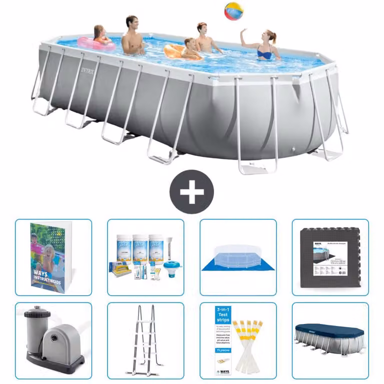 Piscina fuori terra ovale "Prism Frame" - 610x305x122 cm - 7 pezzi - Modello S581