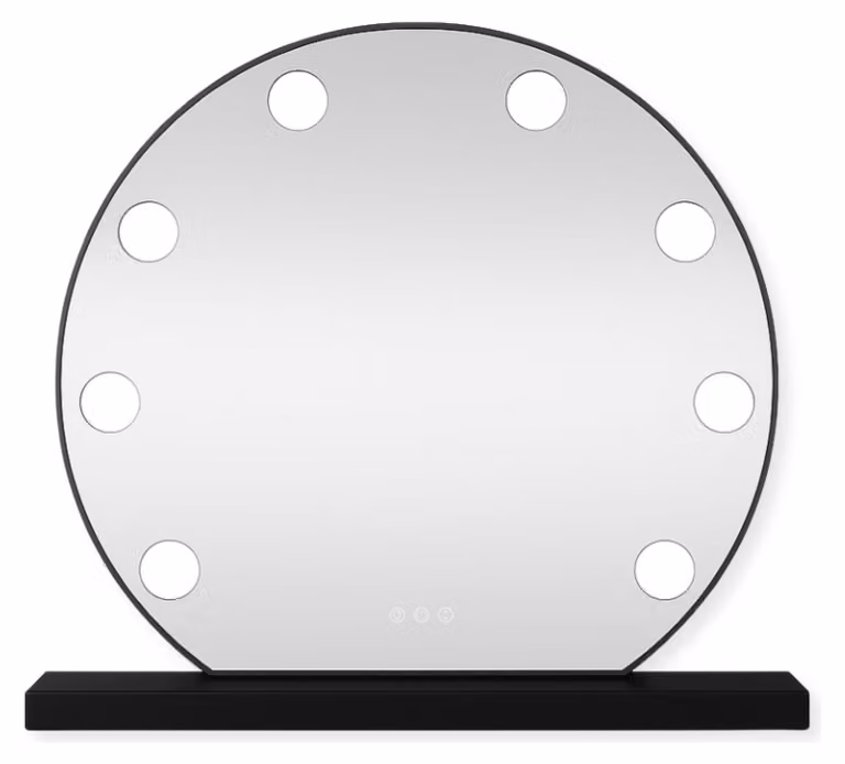 SensaHome Hollywood specchio con illuminazione - 3 posizioni - 2700 K/4500 K/6400 K - specchio per il trucco - luce regolabile - 40 cm - nero