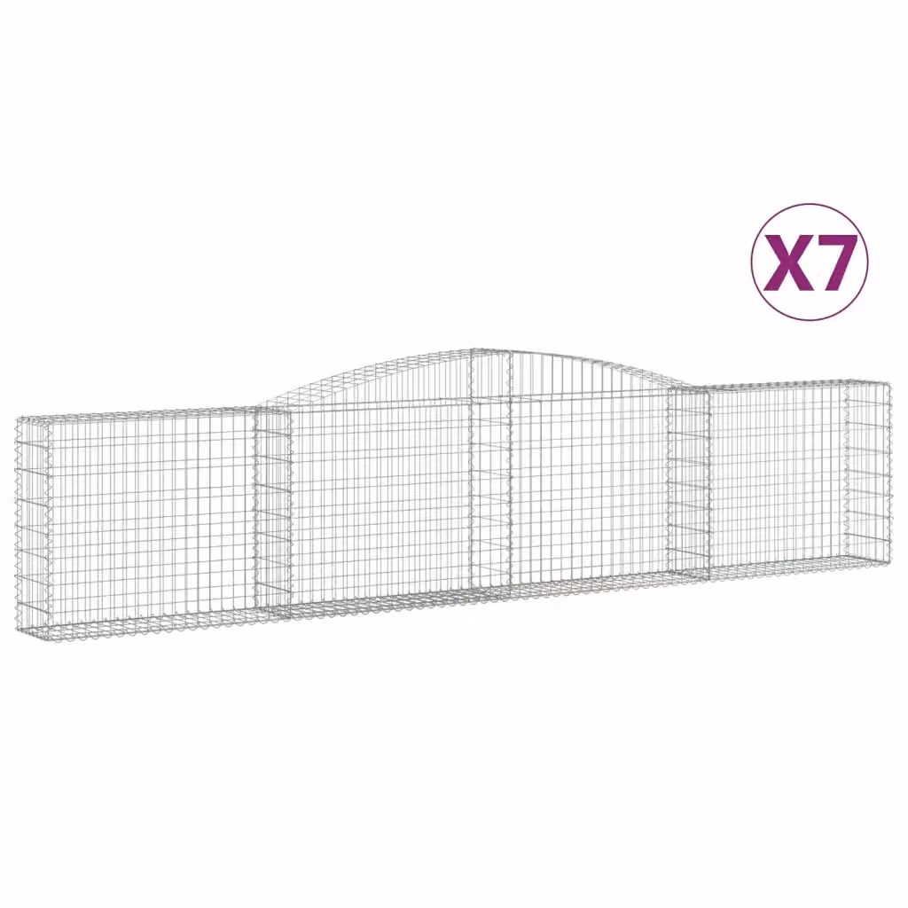 Set di 7 Cesti Gabbioni ad Arco Videx in Acciaio Zincato Argento L: 400 cm, P: 30 cm, H: 80/100 cm – 2