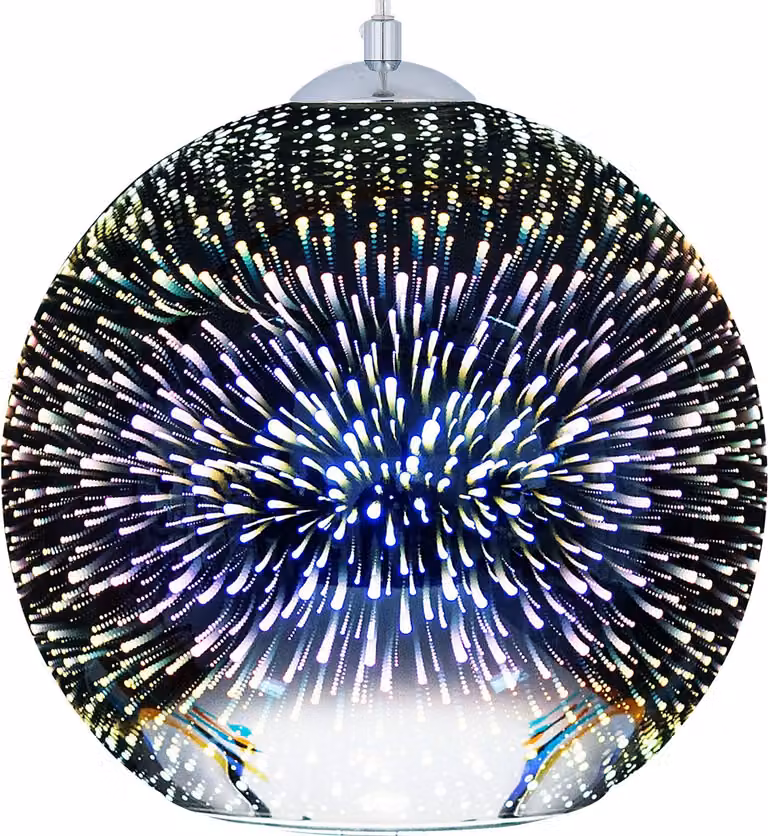 BELIANI Lampada a sospensione in vetro argento con paralume a sfera effetto fuochi d'artificio 3D Stile scandinavo per soggiorno sala da pranzo