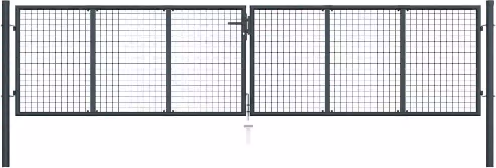 Maison Exclusive - Cancello da giardino in maglia metallica, acciaio zincato, 400 x 100 cm, grigio