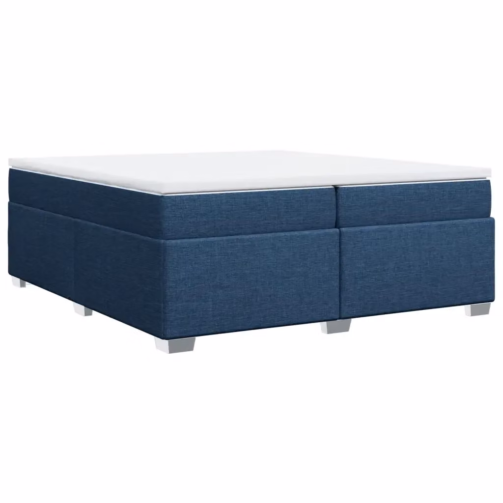 Letto Ibrido vidaXL con Materasso Blu e Bianco in Tessuto e Struttura in Legno di Pino L/P: 200 x 200 cm – 2