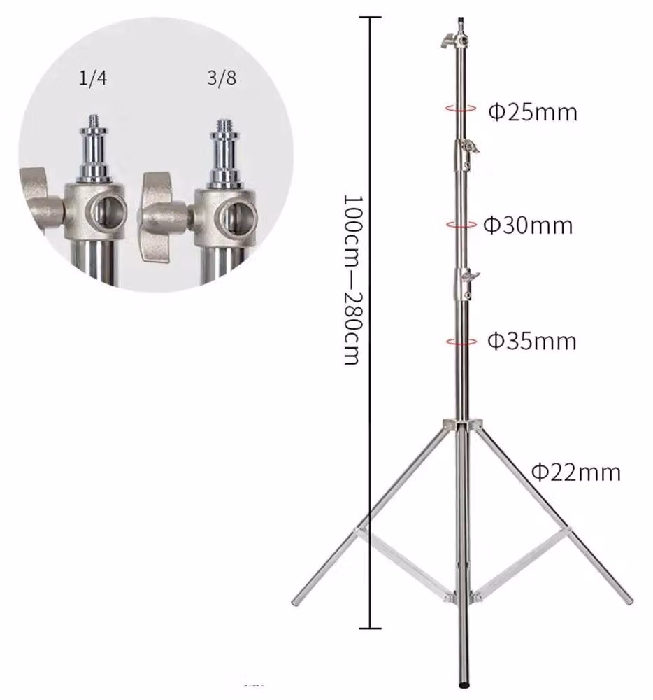 Treppiede regolabile in altezza, in acciaio inossidabile resistente, 2,8 m, color argento