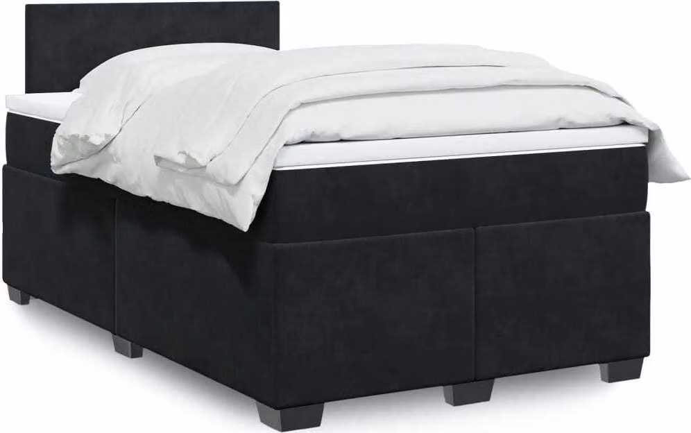Maison Exclusive - Giroletto a Molle con Materasso Nero 120x190 cm in Velluto