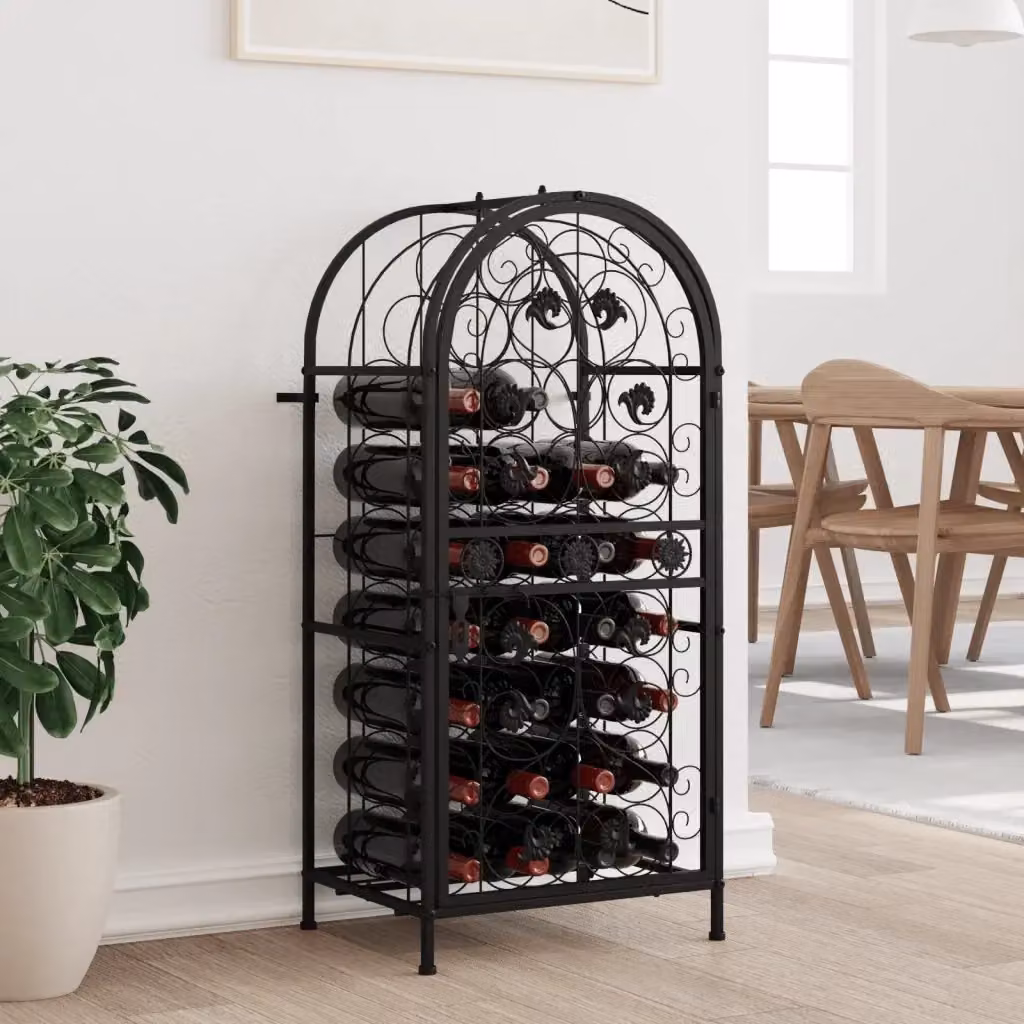 Portavini CFW1108446 in ferro battuto nero per 33 bottiglie L/P/H: 45 x 36 x 100 cm – 2