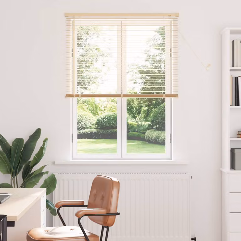 vidaXL Tenda Veneziana Marrone Chiaro e Beige con Motivo in PVC Semi-trasparente L: 150 cm, H: 80 cm
