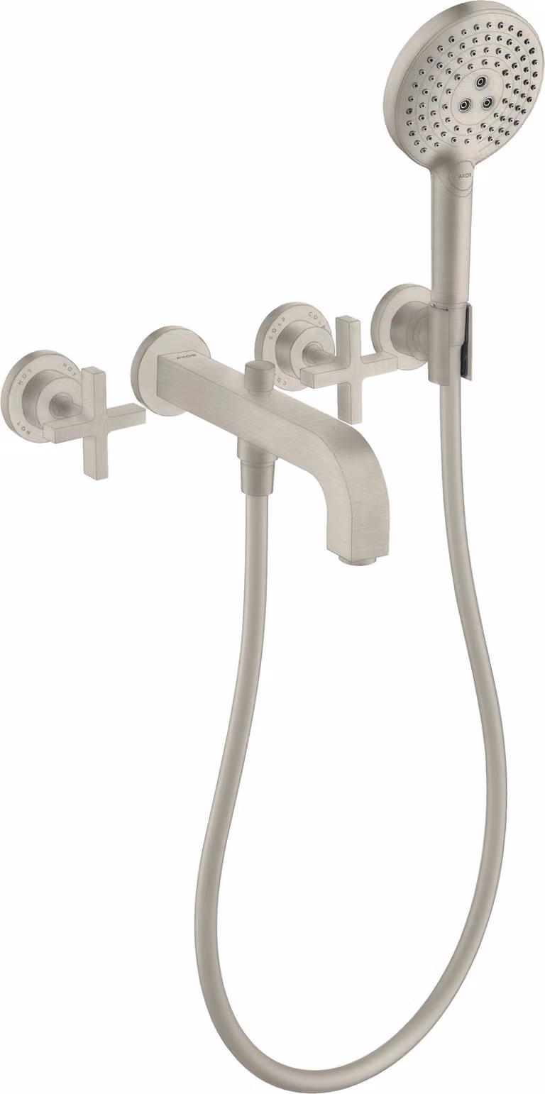 hansgrohe AXOR Citterio Mélangeur bain 3 trous avec poignées croisées, 39447800, 39447800