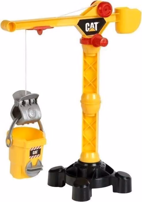 Gru da cantiere Caterpillar piccola, girevole a 360°, con manovella, contrappeso riempibile