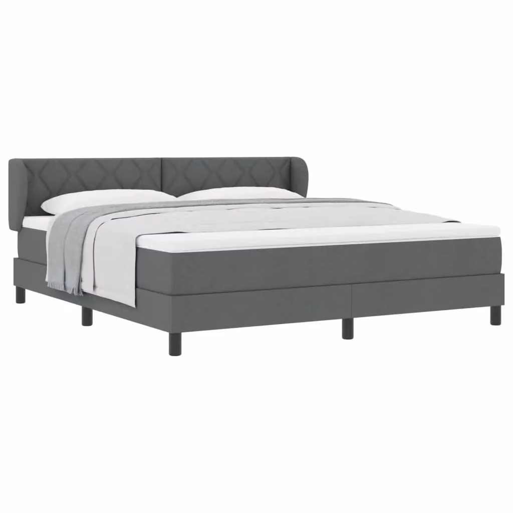 Letto a molle moderno vidaXL con testiera in tessuto grigio, L/P/H: 180 x 200 x 280 cm – 2