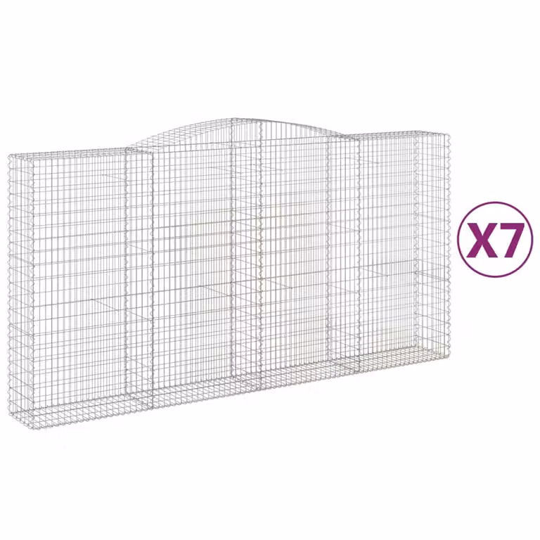 Cesti Gabbioni ad Arco 7 pz 400x50x200/220 cm Ferro Zincato