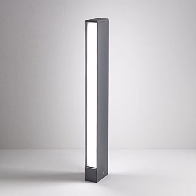 Slat Zafferano Paletto Luminoso a LED per Esterni, Struttura in Alluminio e Plastica Grigio Scuro, 14W, 3000K, IP54, Altezza: 60.5 cm
