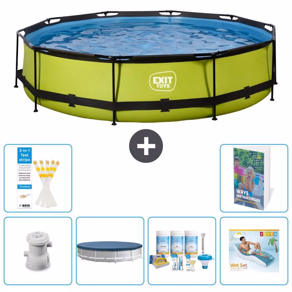 Piscina gonfiabile rettangolare - 360x76 cm - Set da 5 pezzi - Modello S335