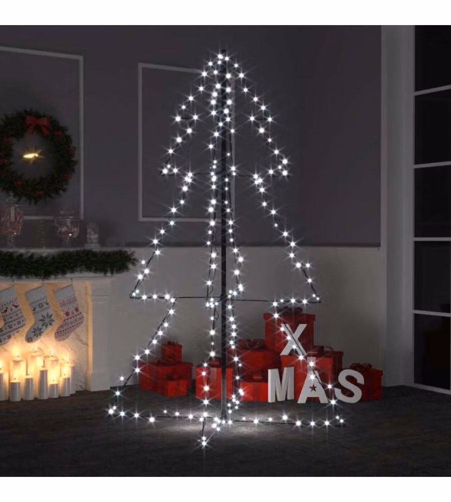 Albero di Natale a cono vidaXL con 200 LED bianco freddo per interni ed esterni L: 98 cm, H: 150 cm – 2