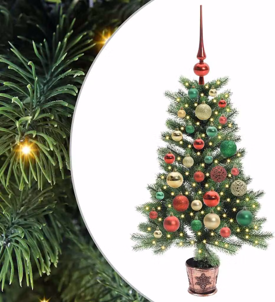 Albero di Natale con 150 LED con supporto Verde 90 cm PE