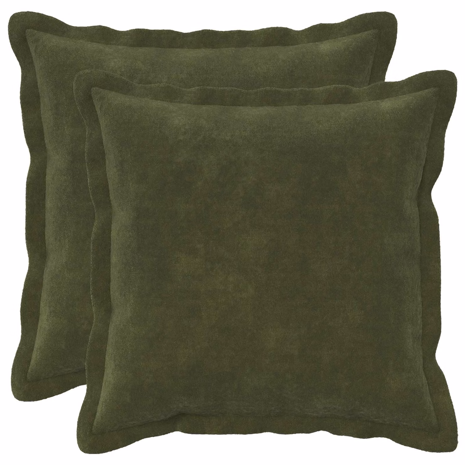 Set di 2 federe vidaXL HOUTEN verdi in microfibra, L 30 cm x P 30 cm