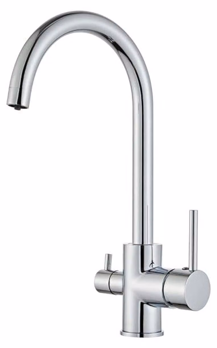 Rubinetto osmosi a tre vie, cromo, miscelatore monocomando, ottone