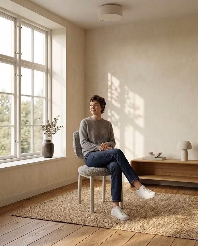 Stuhl grau Armlehnen modern elegant Wohnzimmer elegant Minimalismus