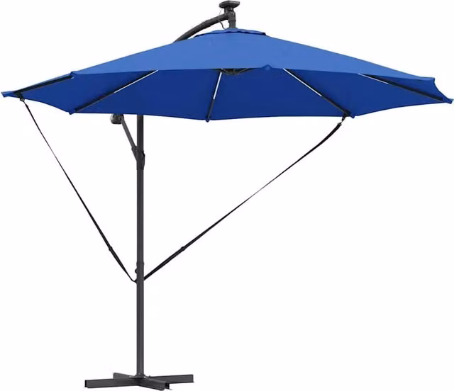 Ombrellone a cantilever inclinabile 294 x 294 x 248 cm in poliestere azzurro 02_0058760