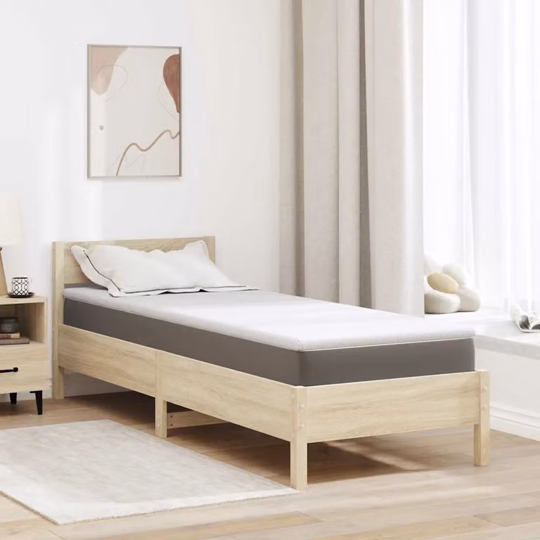 Topper in schiuma memory vidaXL Bianco L 200 x P 80 cm